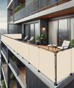 Krem Balkon Bahçe Çit Brandası Su İtici, UV Koruyucu, Dekoratif Örtü