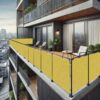 Sarı Balkon Bahçe Çit Brandası Su İtici, UV Koruyucu, Dekoratif Örtü