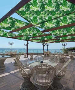 Su İtici Dekoratif Gölgelik Yeşil Palmiye Desen