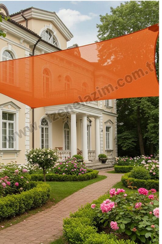 Kiremit rengi jüt gölgelik. Turuncu jüt file fiyatları. Ekonomik ve şık.